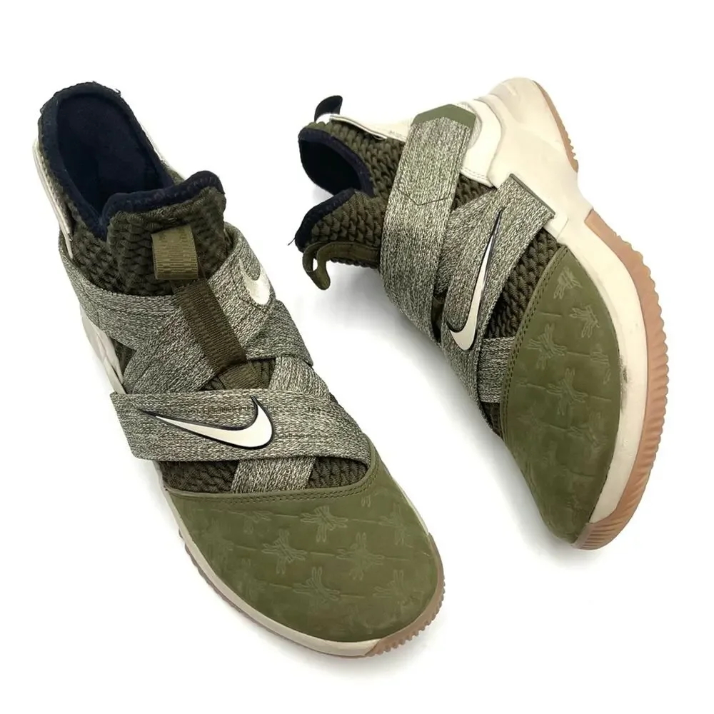 NIKE LeBron Soldier XII EP Olive Canvas High Cut A02609-300 size 7.5 basketball
